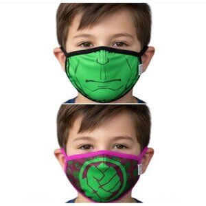 Marvel HULK 2 Pcs. Re-Usable Cloth Face Mask (4+) NWOT
